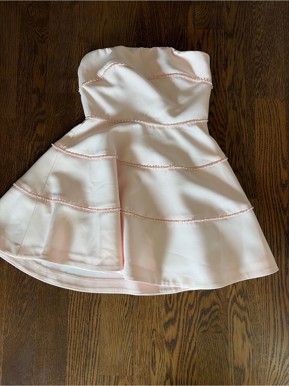 Endless Rose Strapless Light Pink Tiered Cocktail Dress